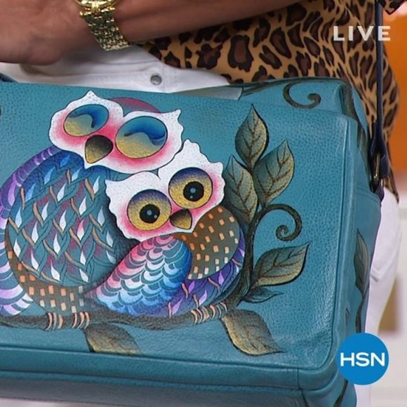 Anuschka Hand-Painted Leather Organizer Satchel - Picture 2 of 6